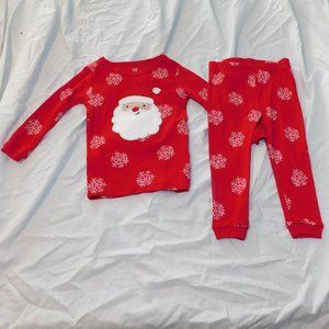 Baby Girl 12 Months Santa Claus 2pce Pajamas Pjs Christmas Xmas Long Sleeve New